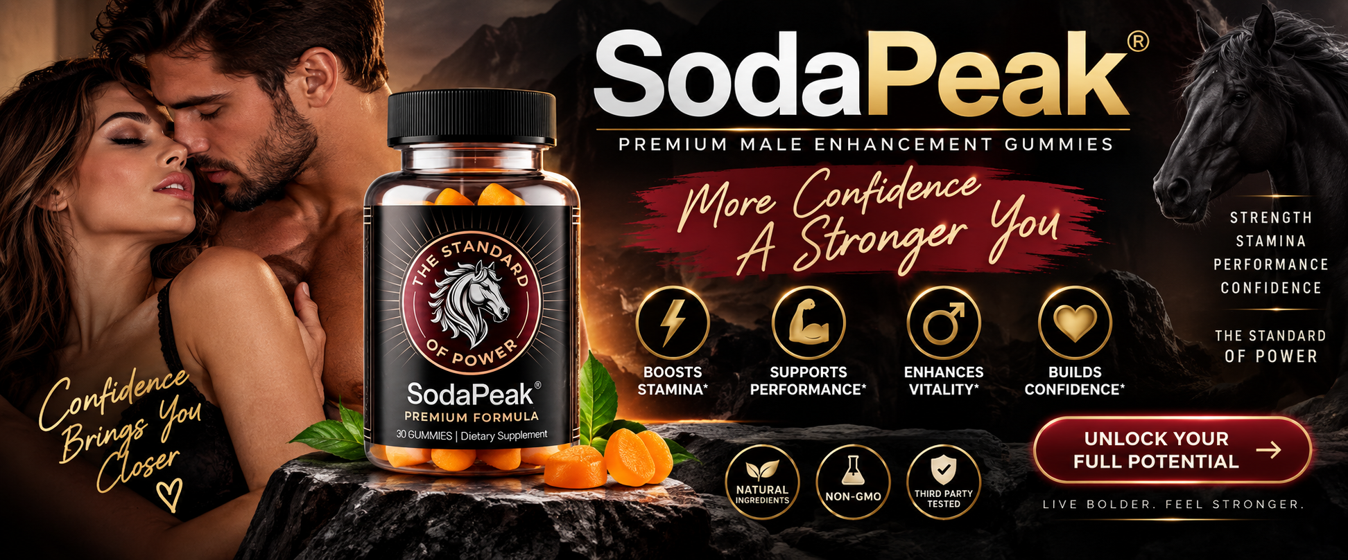 SodaPeak Gummies bottle with product highlights